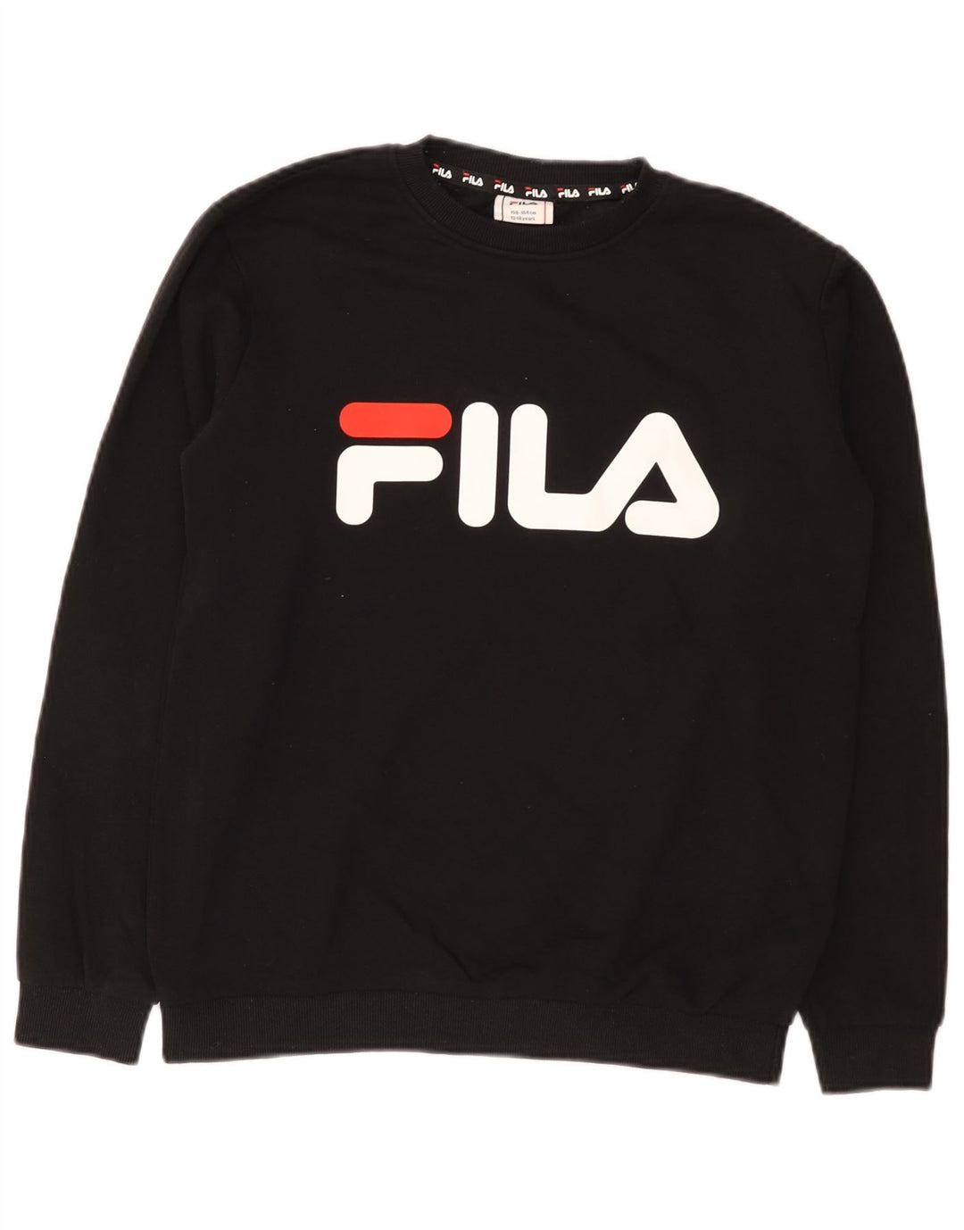 Fila Jungen-Sweatshirt mit Grafik, 13–14 Jahre, schwarze Baumwolle