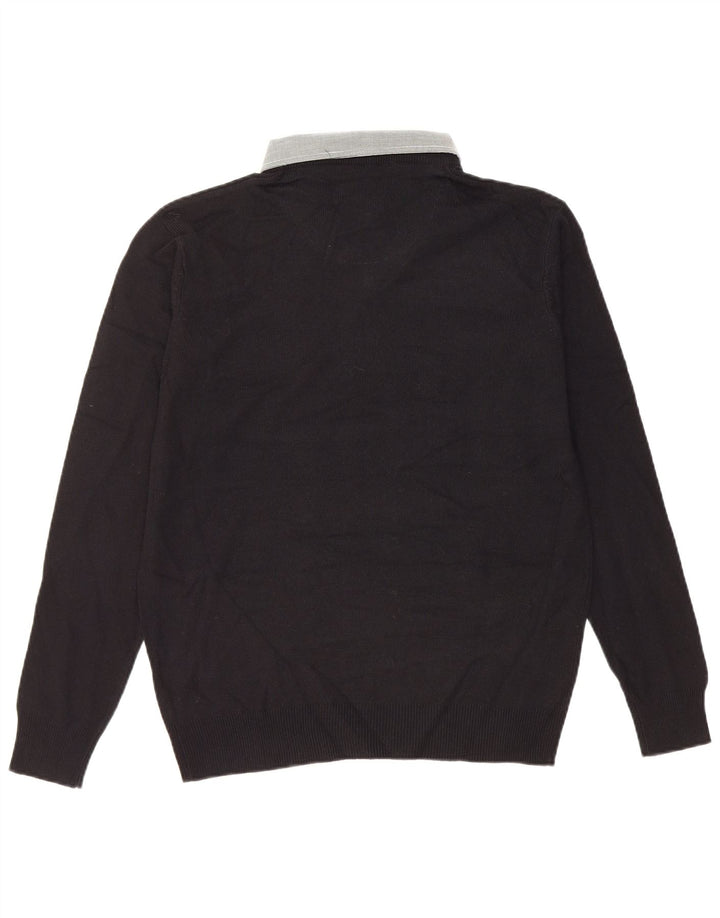 PIERRE CARDIN Herren-Pullover mit V-Ausschnitt, groß, aus schwarzem Acryl