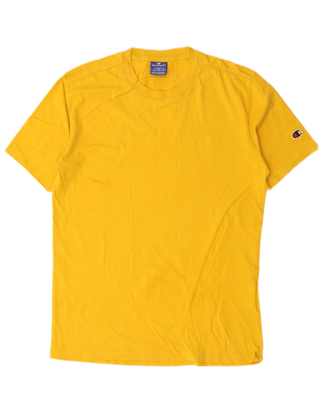 Champion Herren T-Shirt Top Small Gelb Baumwolle