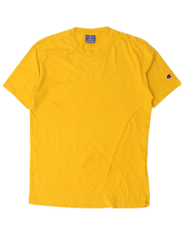 Champion Herren T-Shirt Top Small Gelb Baumwolle