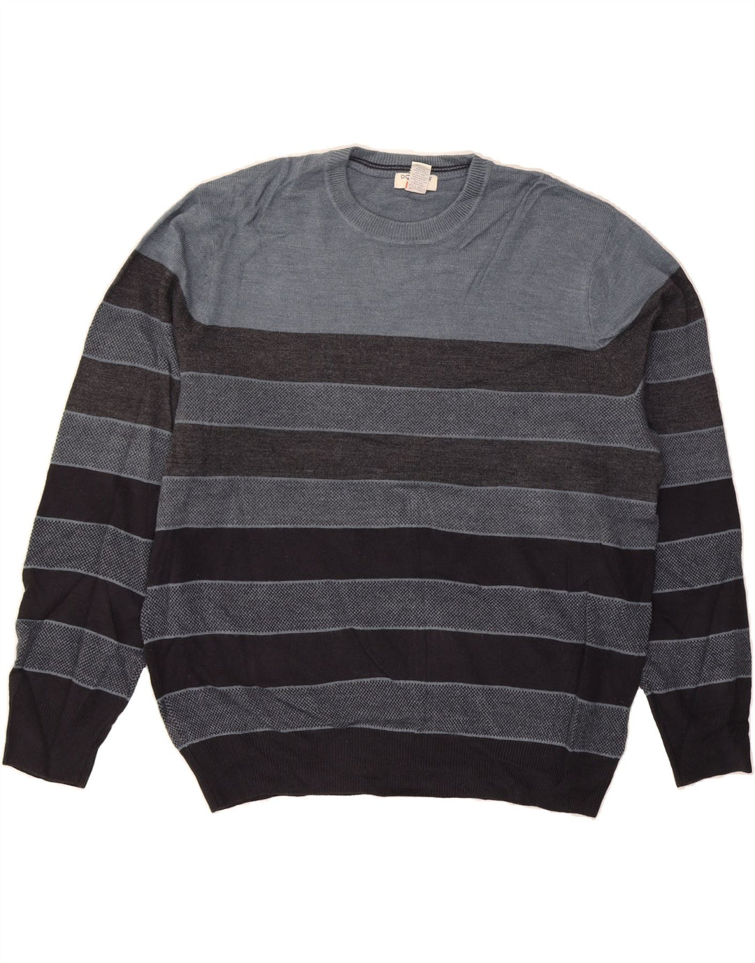 DOCKERS Mens Crew Neck Jumper Sweater XL Grey Striped Acrylic Vintage Dockers and Second-Hand Dockers from Messina Hembry 