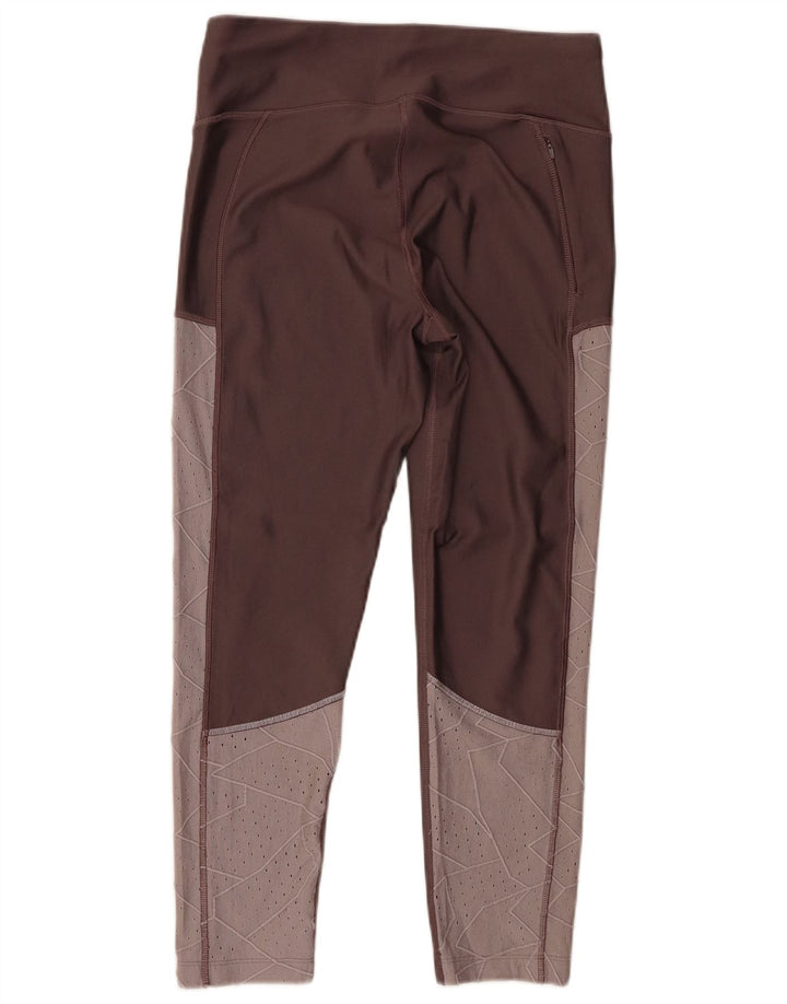 Under Armour Damen Leggings UK 16 Large Braun Colourblock