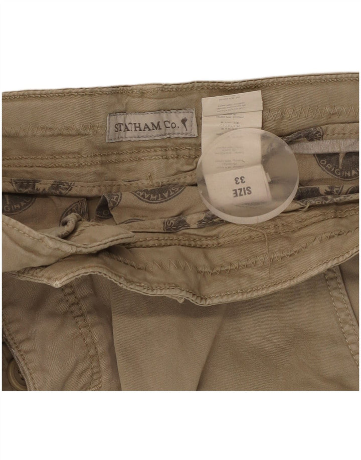 Vintage Herren Cargo Shorts W33 Mittelbeige Baumwolle