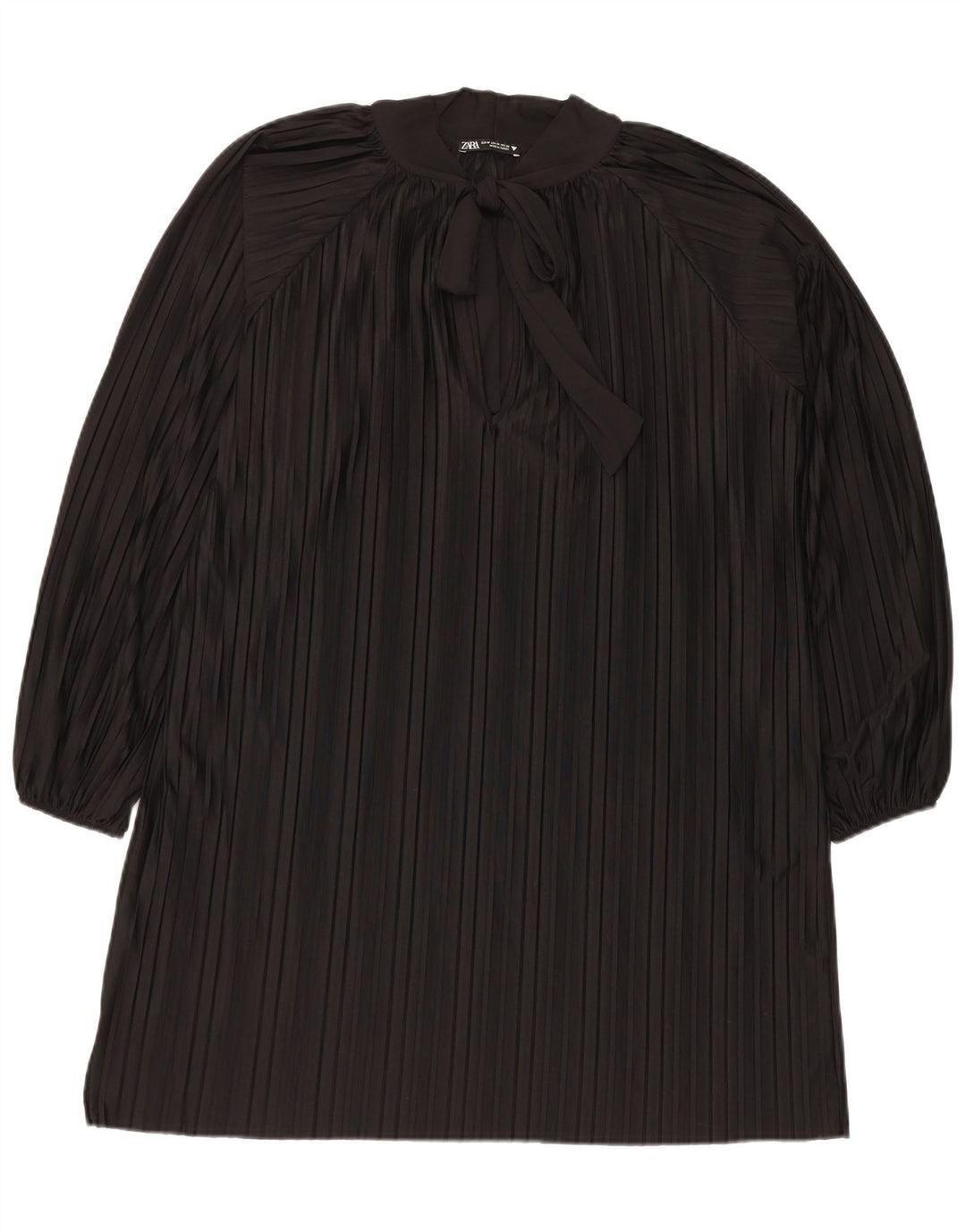 Zara Damen-Overall-Etuikleid mit Bindeband vorne, UK 14, mittelschwarz gestreift