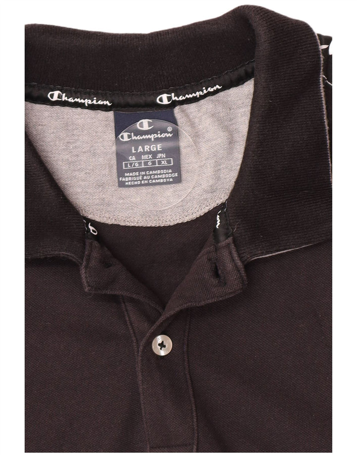 Champion Herren-Poloshirt mit Grafik, Größe L, Schwarz
