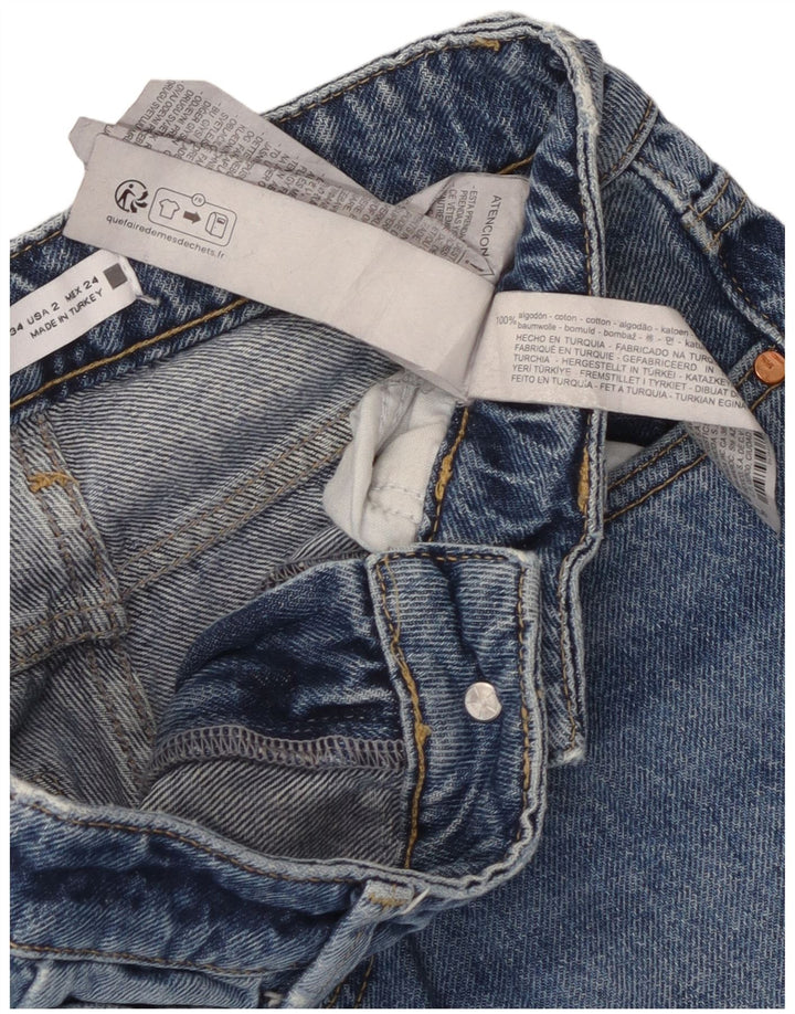 Zara Damen Straight Jeans EU 34 2XS W24 L29 Blau