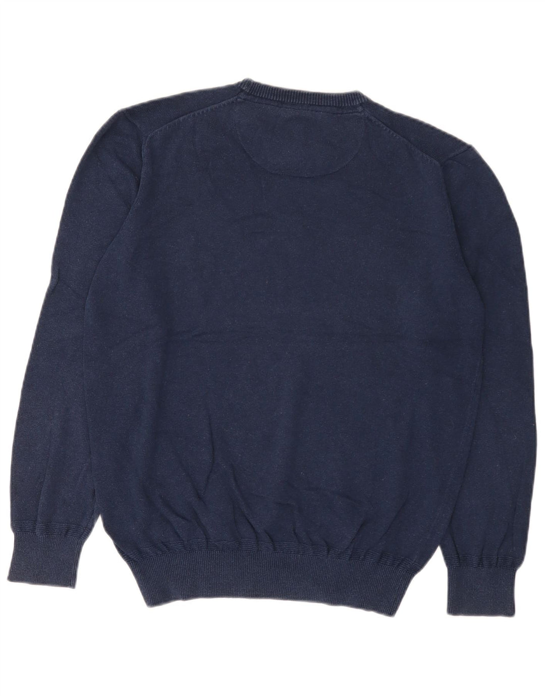 PIERRE CARDIN Herren-Pullover mit Rundhalsausschnitt, mittelmarineblaue Baumwolle