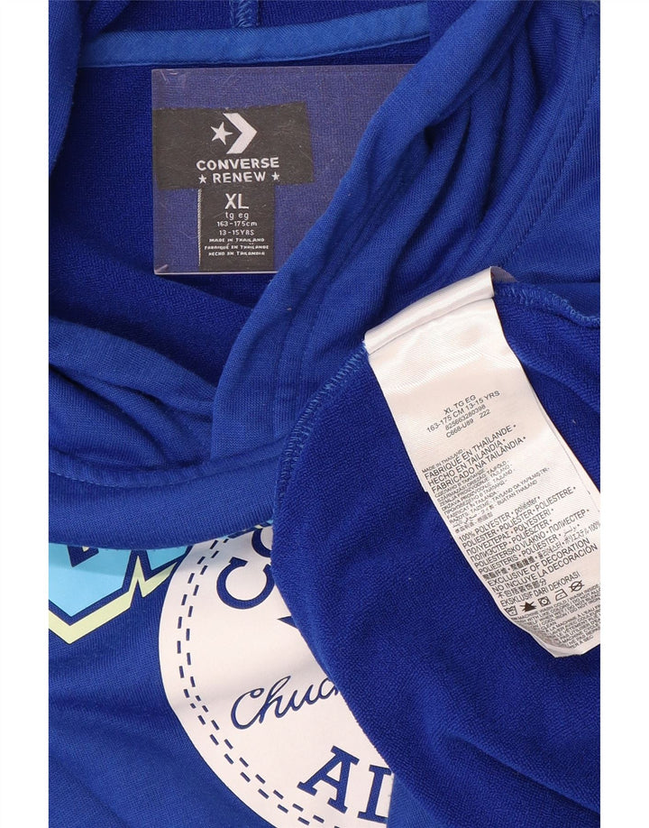 CONVERSE Kapuzenpullover mit Grafik für Jungen, 13–14 Jahre, XL, blaues Polyester