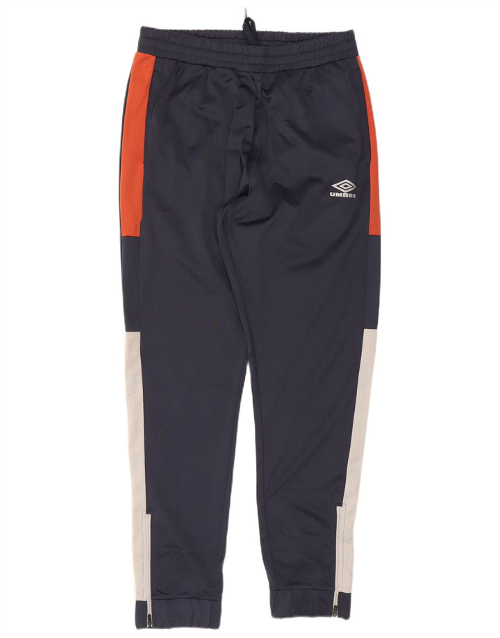 UMBRO Mens Tracksuit Trousers Joggers Large  Navy Blue Colourblock
