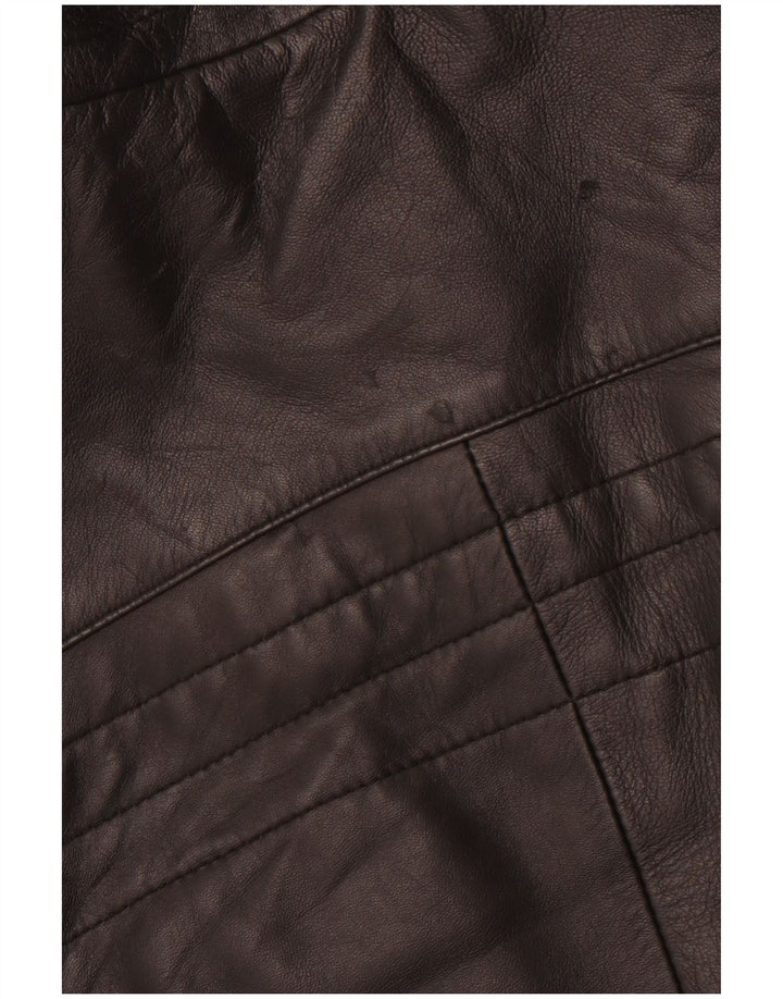 VINTAGE Herren Leder Racer Jacke IT 54 2XL Schwarzes Leder