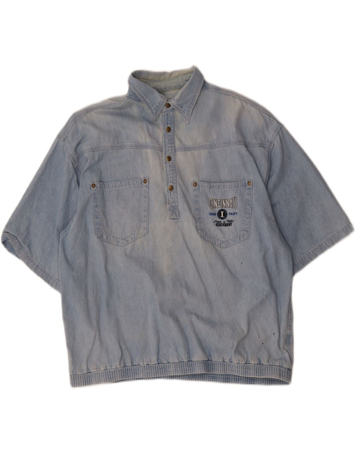 C&A Mens Short Sleeve Pullover Shirt XL Blue Cotton Vintage C&A and Second-Hand C&A from Messina Hembry 