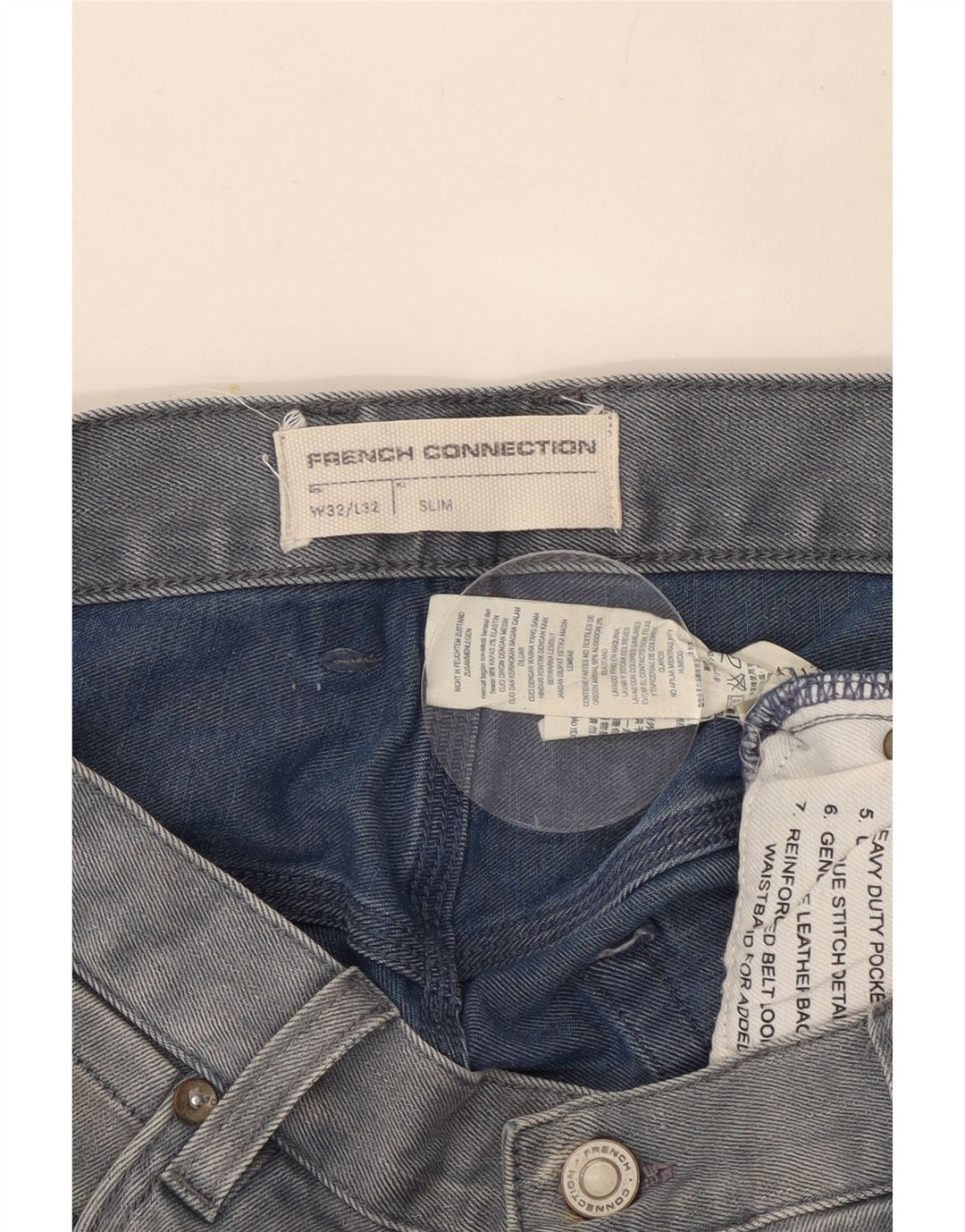 French Connection Slim-Jeans für Herren, W32, L32, blaue Baumwolle