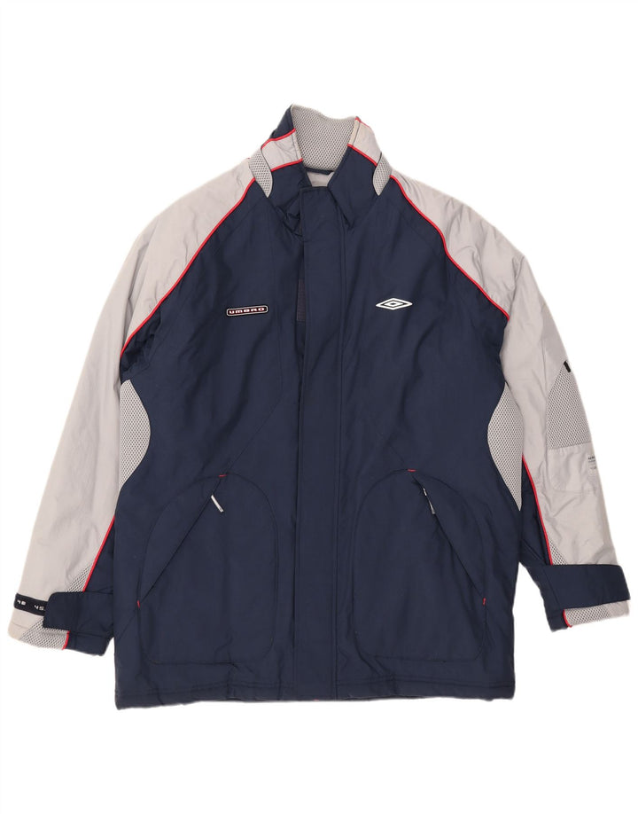 Umbro Herren-Windbreaker-Jacke UK 38/40 Mittelmarineblaues Colourblock-Nylon