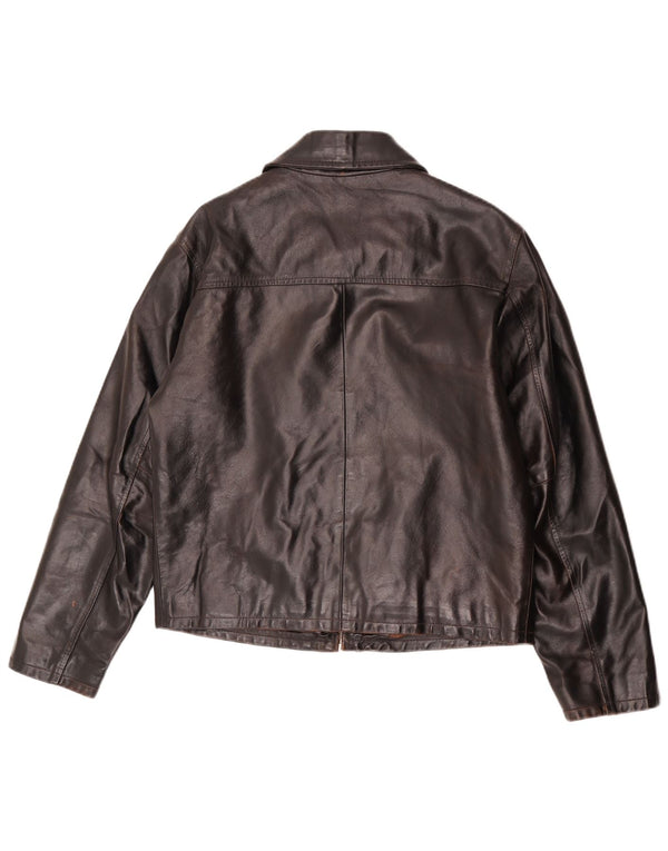 Vintage Damen Lederjacke UK 14 Mittelbraun