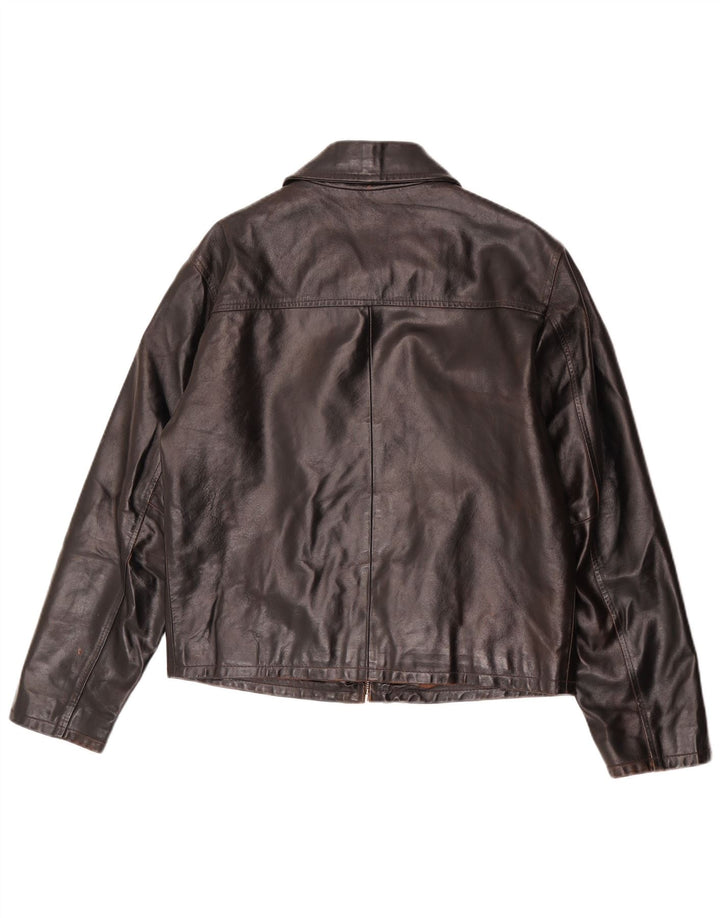 Vintage Damen Lederjacke UK 14 Mittelbraun