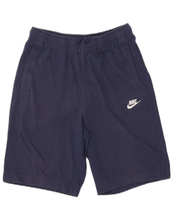 NIKE Mens Sport Shorts Small  Navy Blue Cotton