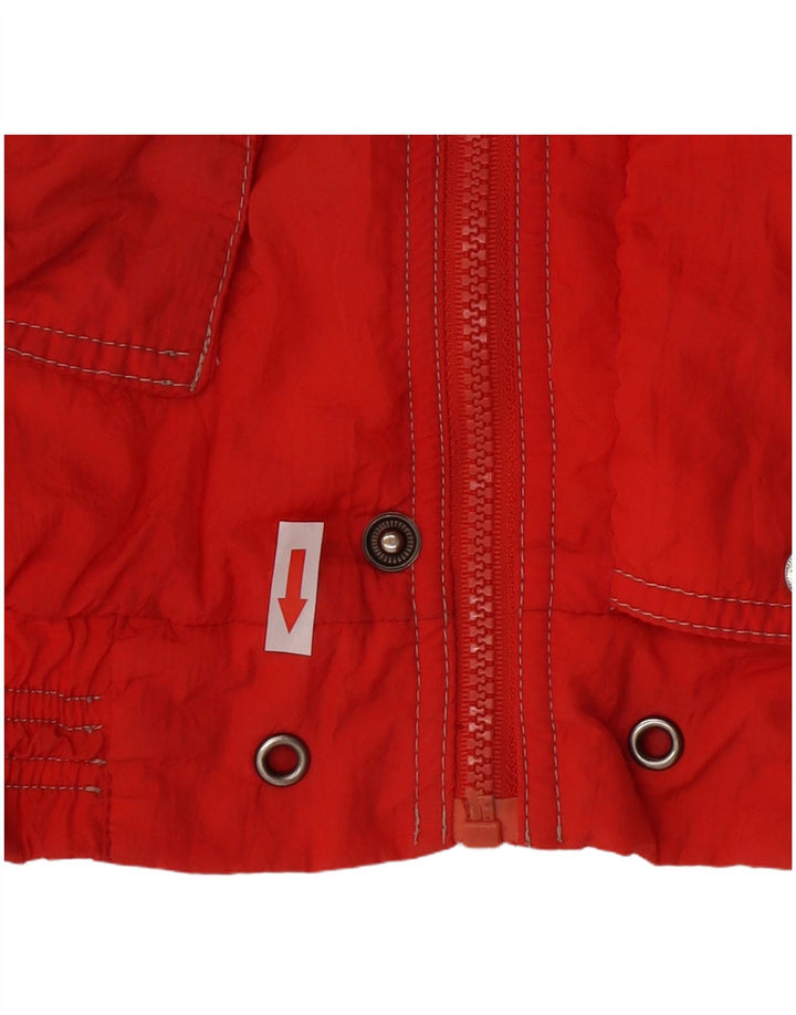 K-Way Jungen-Skijacke mit Kapuze, 7–8 Jahre, rotes Colourblock-Polyamid