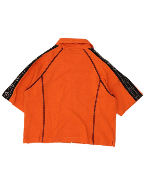 Champion Womens Graphic Crop Top UK 12 Mittelorange Farbblock