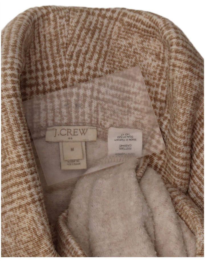 J. CREW Damen-Pullover mit Rollkragen, UK 14, mittelbeigefarbenes Karomuster, Polyester
