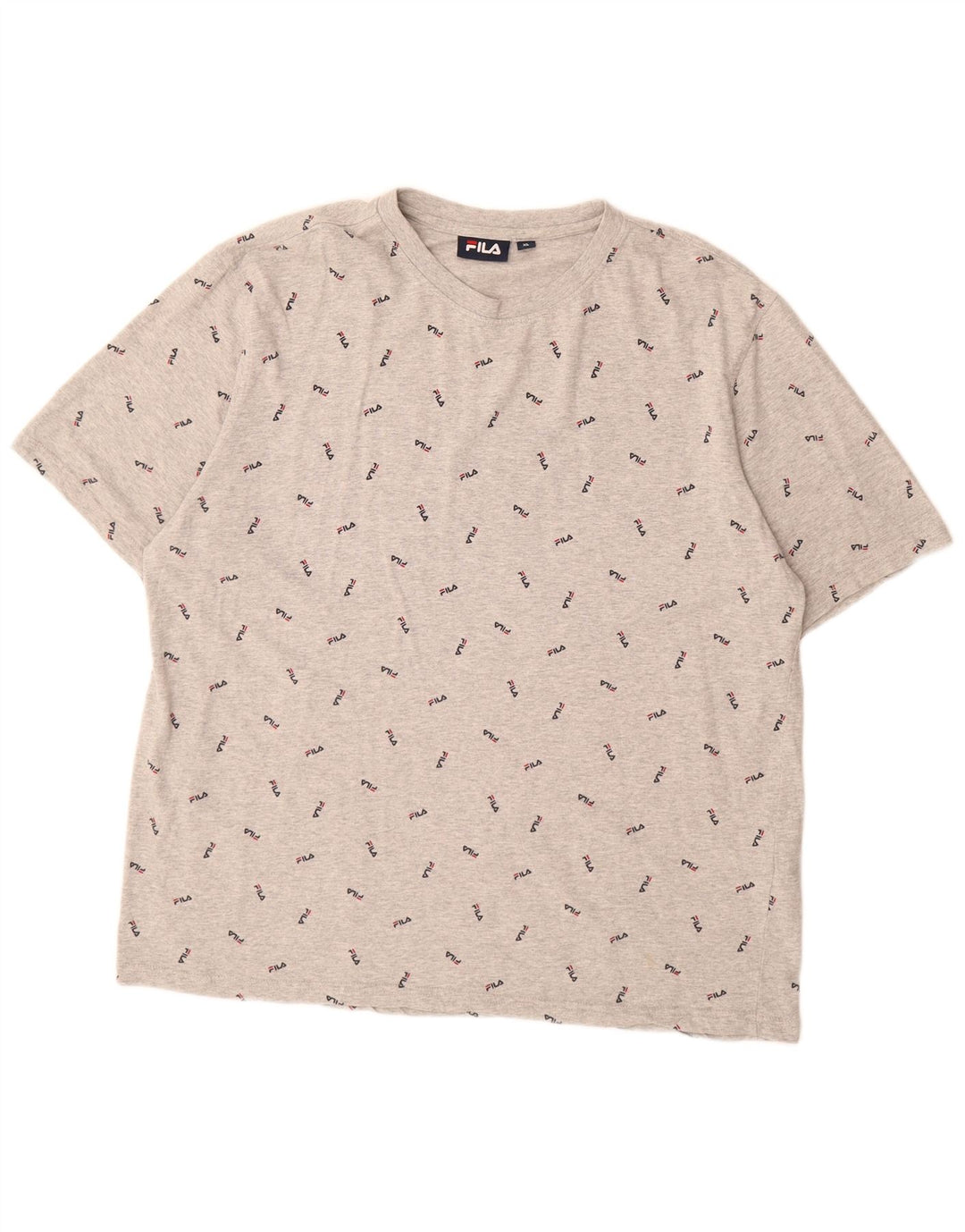 Fila Herren Grafik T-Shirt Top XL Grau meliert Baumwolle
