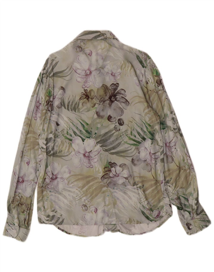 Vintage Herrenhemd Kleine mehrfarbige Viskose mit Blumenmuster