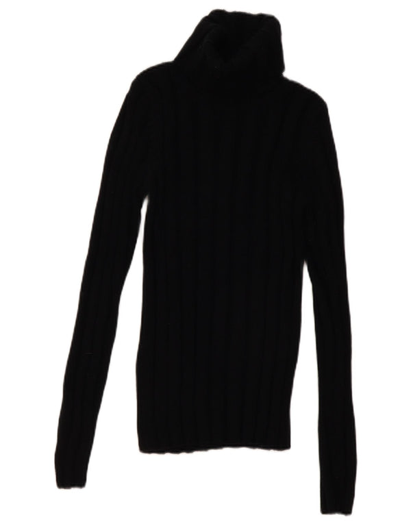 Hugo Boss Damen-Pullover mit Rollkragen, Gr. 8, Größe S, schwarze Wolle