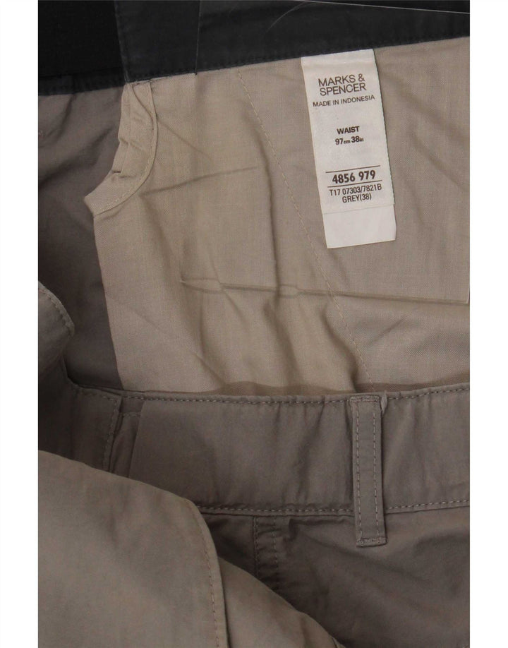 Marks & Spencer Herren Cargoshorts XL W38 Graue Baumwolle