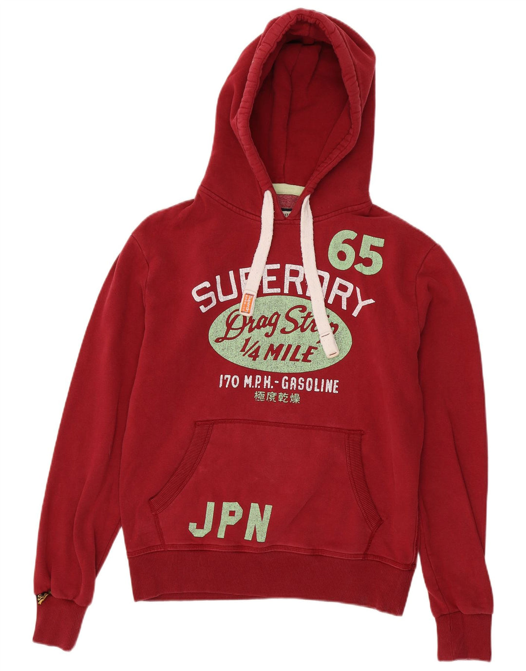 Superdry Herren-Kapuzenpullover mit Grafik, mittelrote Baumwolle