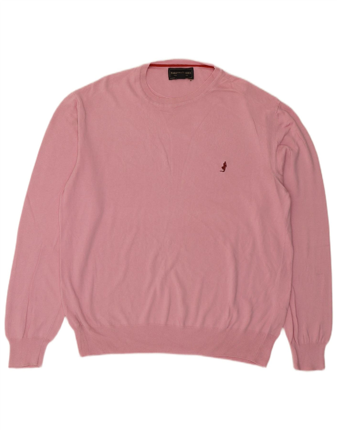 Marlboro Classics Herren-Pullover mit Rundhalsausschnitt, 2XL, rosa Baumwolle