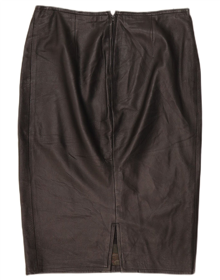Vintage Damen Lederrock W32 Groß Schwarz