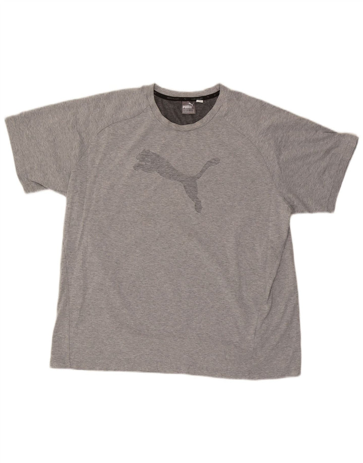 PUMA Herren Grafik T-Shirt Top 2XL Grau Baumwolle