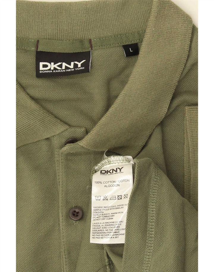 Dkny Herren-Poloshirt, groß, Khaki, Baumwolle