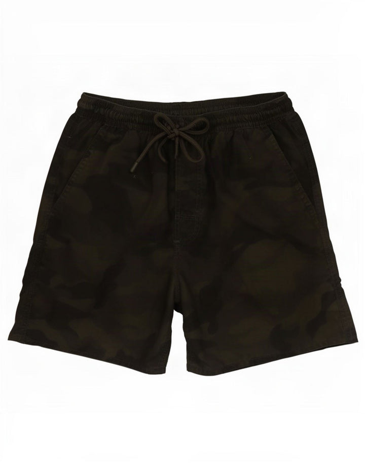 French Connection Herren-Badeshorts, klein, grünes Camouflage-Polyester