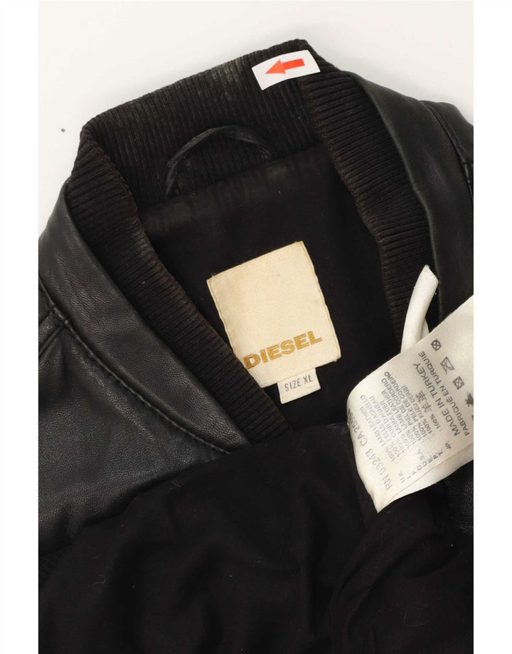 Diesel Herren Lederjacke UK 42 XL Schwarz