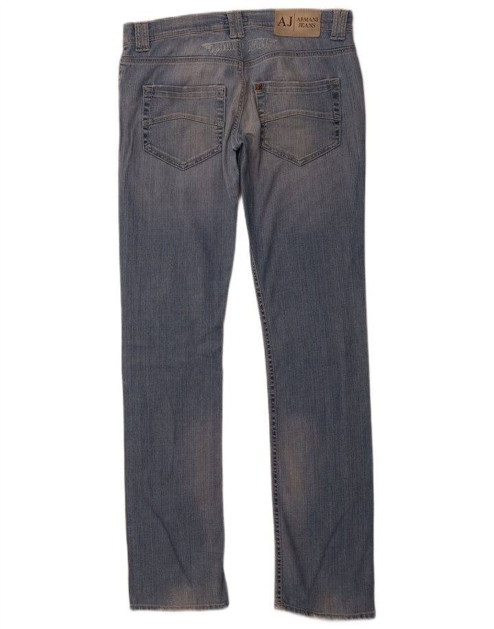ARMANI Damen Slim Jeans W30 L33 Blaue Baumwolle