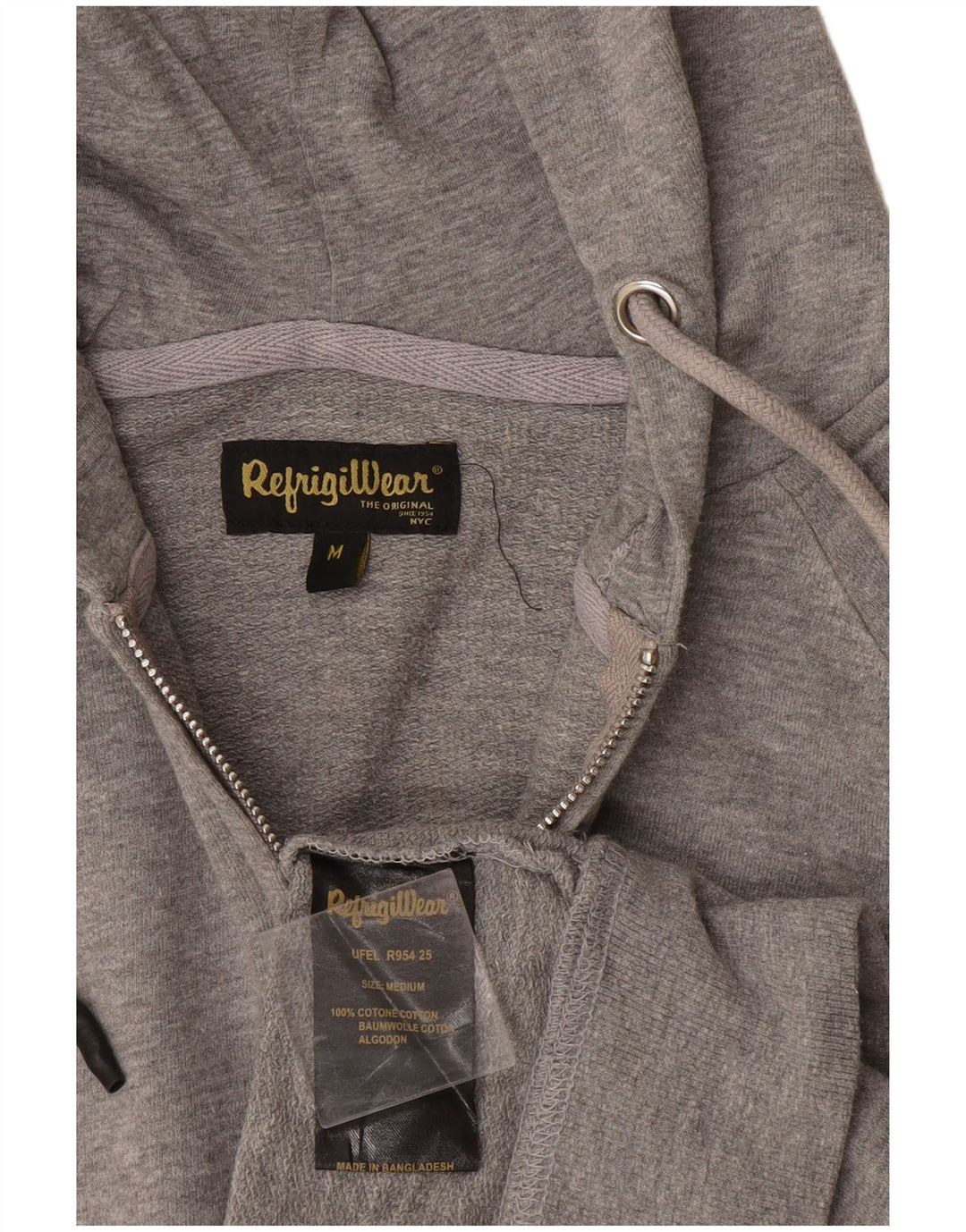 Refrigiwear Damen-Kapuzenpullover mit Reißverschluss, UK 14, mittelgraue Baumwolle