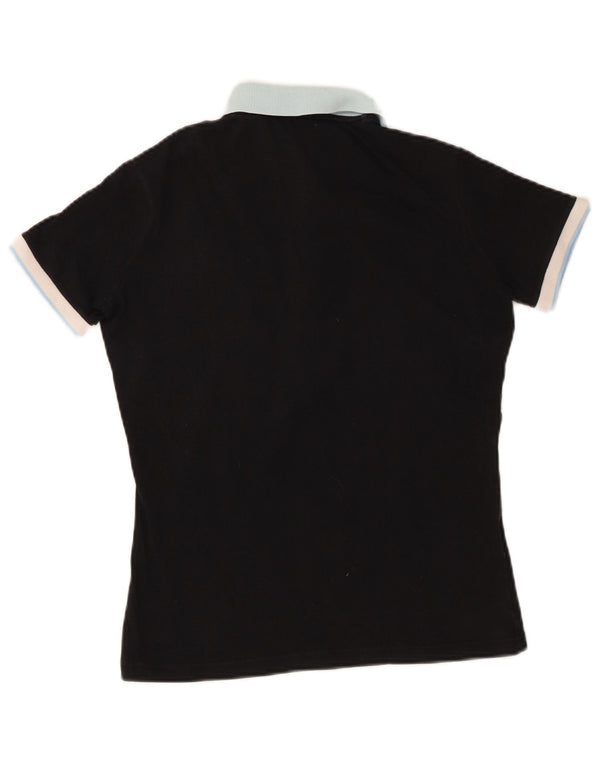 Fred Perry Damen-Poloshirt, UK 14, groß, schwarze Colourblock-Baumwolle