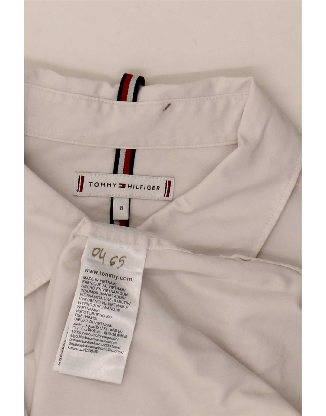Tommy Hilfiger Damenhemd US 8 Mittelweiße Baumwolle