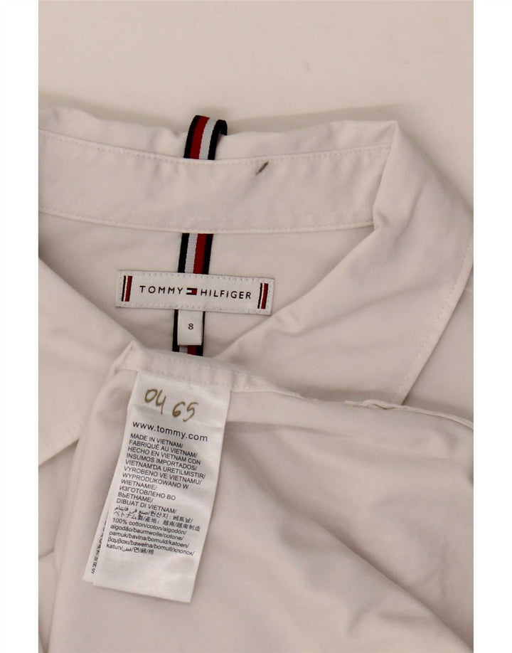 Tommy Hilfiger Damenhemd US 8 Mittelweiße Baumwolle