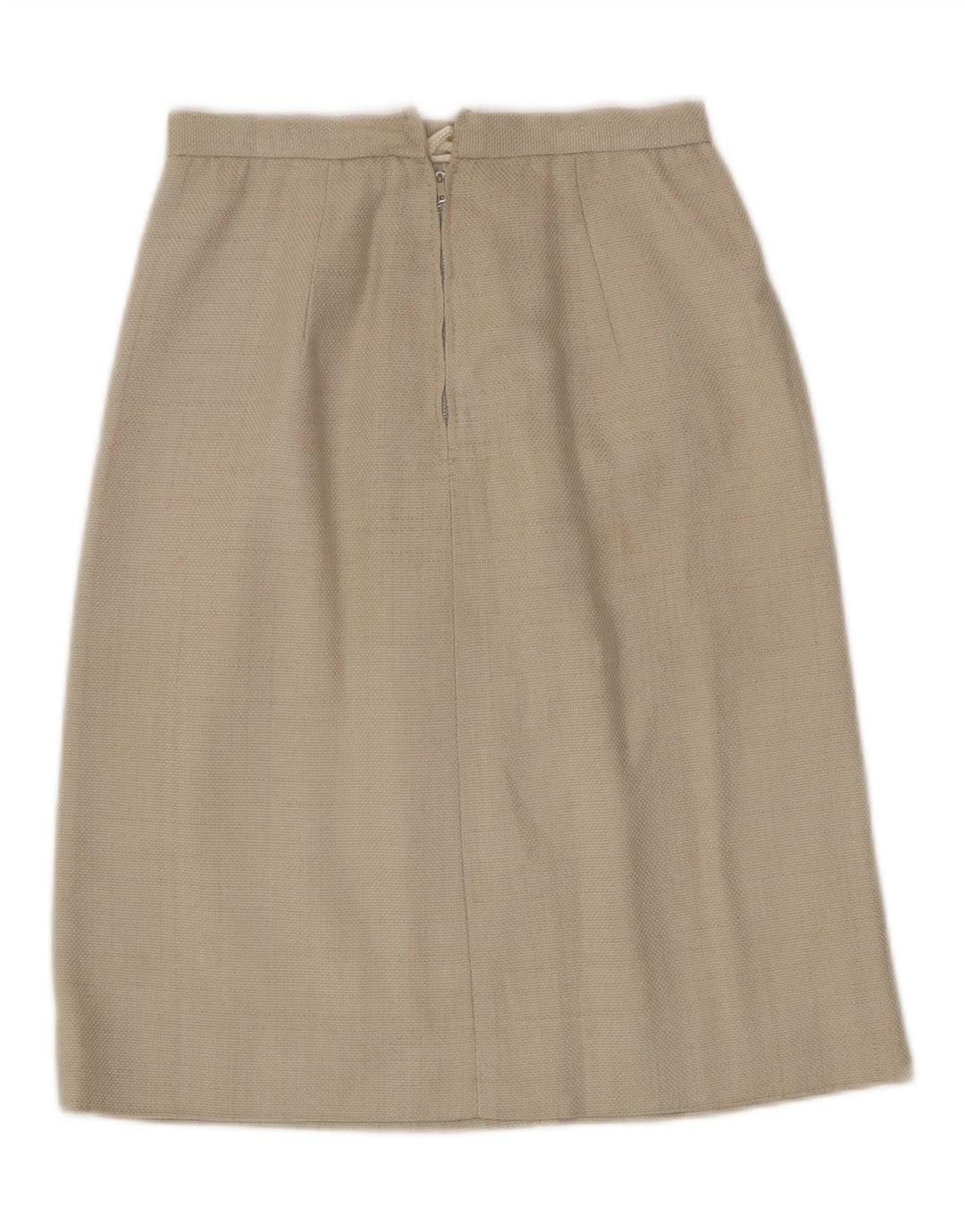 VINTAGE Womens 5 Button 2 Piece Skirt Set UK 10 Small W24 Beige