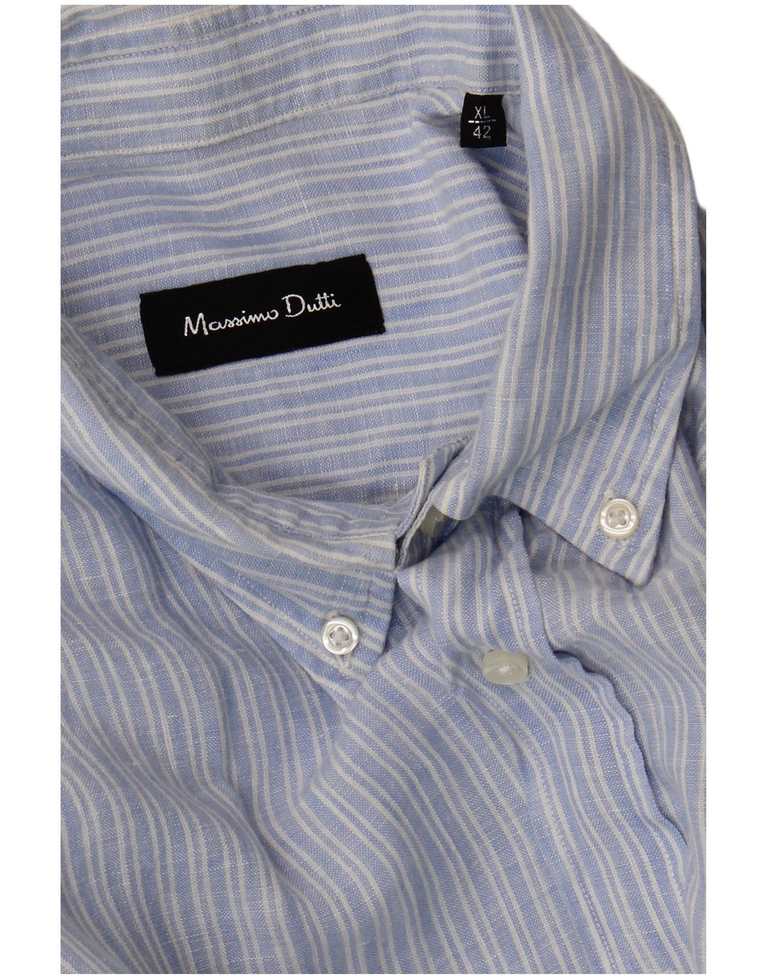 Massimo Dutti Herrenhemd XL Blauer Nadelstreifen