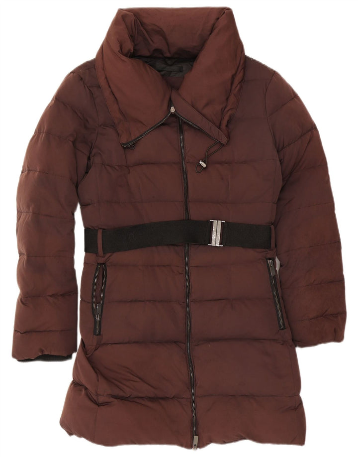 Zara Damen Wattierter Mantel UK 16 Large Braun