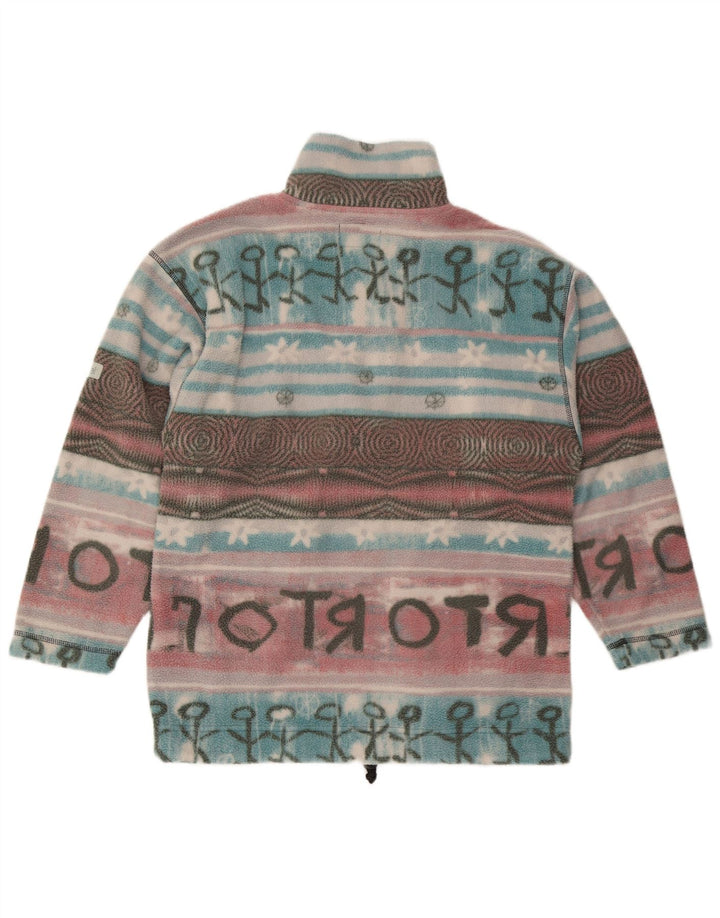 Etirel Herren-Fleecepullover mit grafischem Reißverschluss und Kragen, Größe S, mehrfarbig, Fair Isle