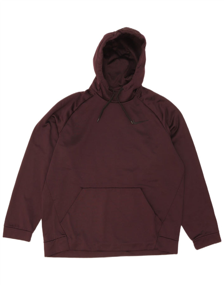 Nike Herren Dri Fit Hoodie Pullover XL Burgund Polyester
