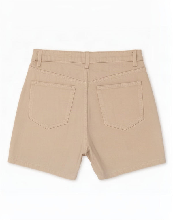 Zara Damen Jeansshorts mit hoher Taille, EU 36, XS, W26, Beige