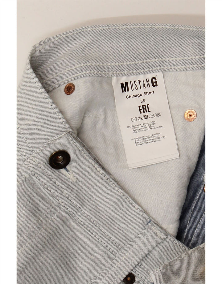 Mustang Herren-Jeansshorts, W35, groß, blau gestreift, Baumwolle