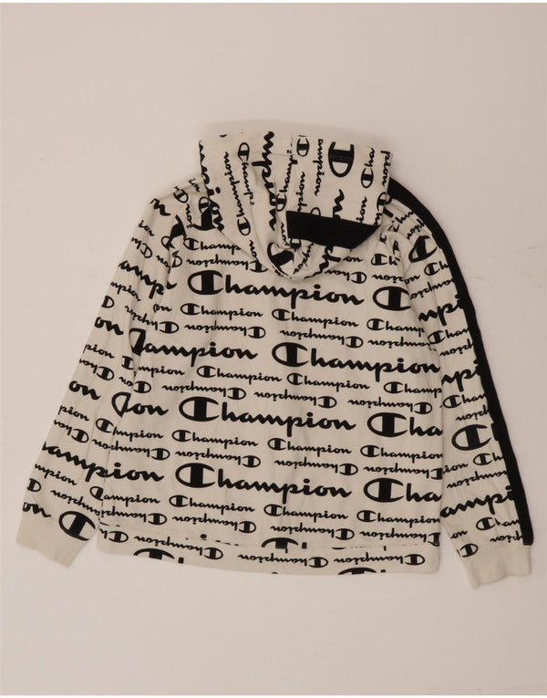 Champion Kapuzenpullover mit Reißverschluss für Jungen, 11–12 Jahre, Größe L, Weiß, Farbblock