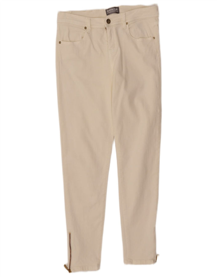 Barbour Damen Skinny Jeans UK 12 Medium W30 L27 Off White Baumwolle