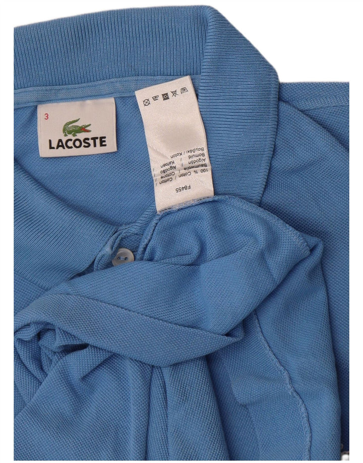 Lacoste Herren-Poloshirt, Größe 3, klein, blaue Baumwolle