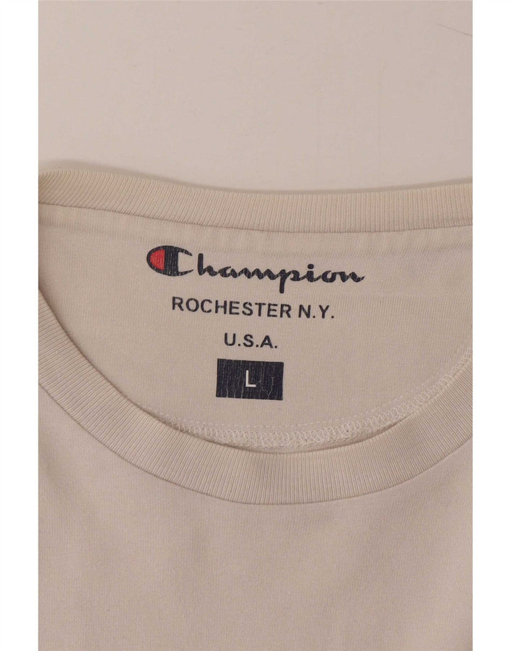 Champion Herren-Top, langärmelig, Größe L, Weiß